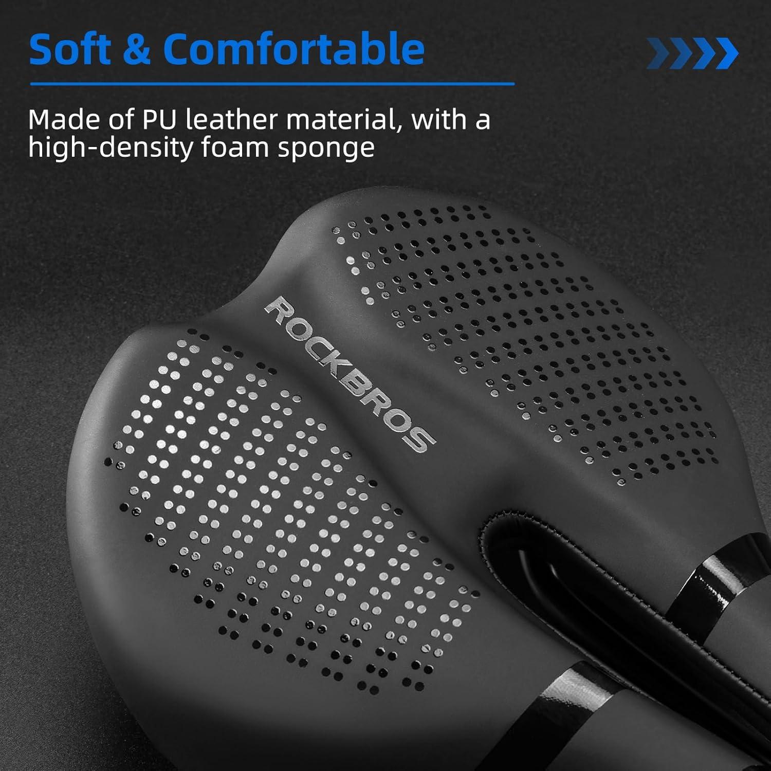 imageROCKBROS Bike Seat Bike Saddle Comfortable Waterproof Ergonomic Design Bike Seat Cushion for City MTB Racing Bikes