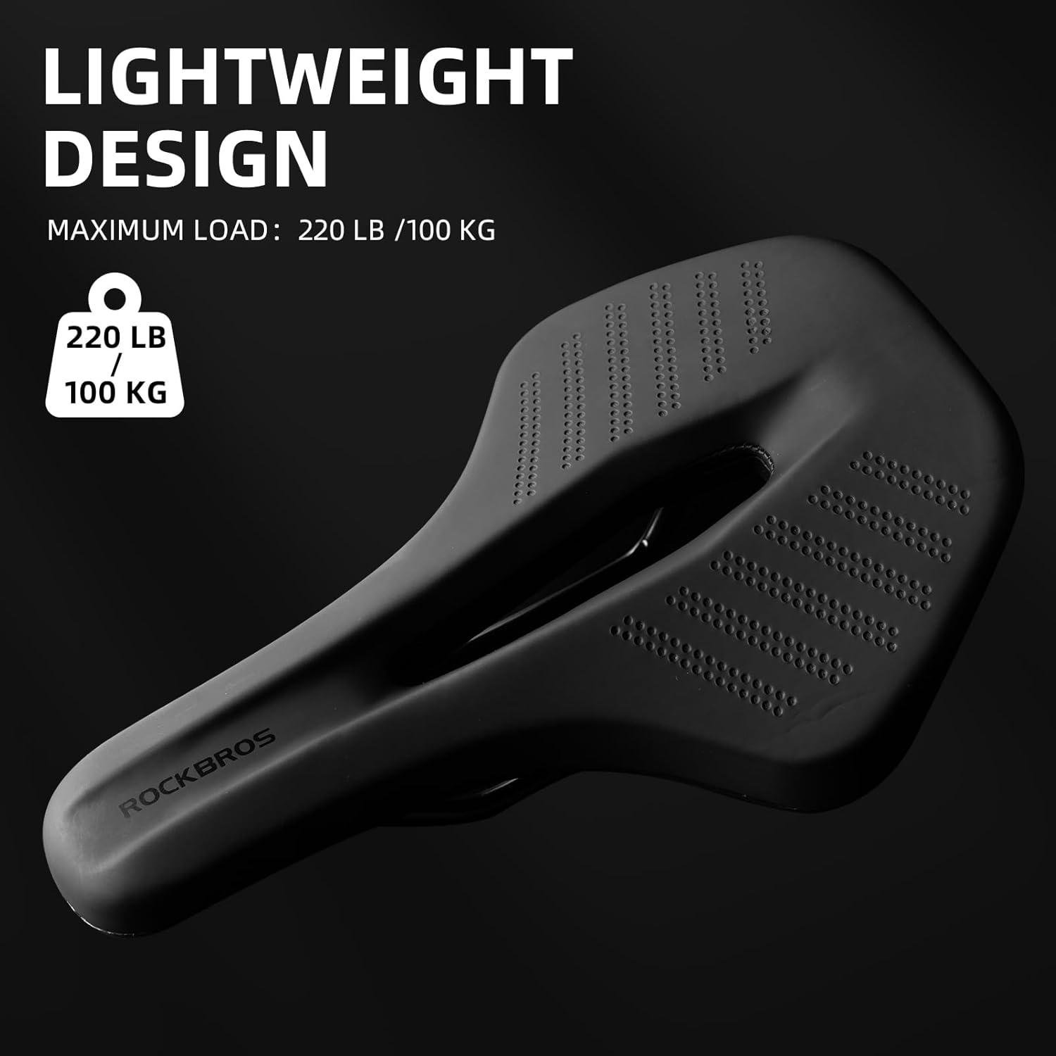 imageROCKBROS Bike Seat Bike Saddle for Men amp Women Waterproof Bicycle Seat with Ergonomic Design Comfortable Soft Cushion