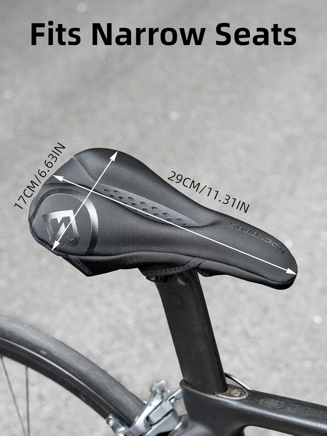 imageROCKBROS Bike Seat Cover Bike Seat Cushion for Men Women Comfortable Gel Padded Bicycle Seat Cushion Compatible with Peloton Outdoor amp Indoor