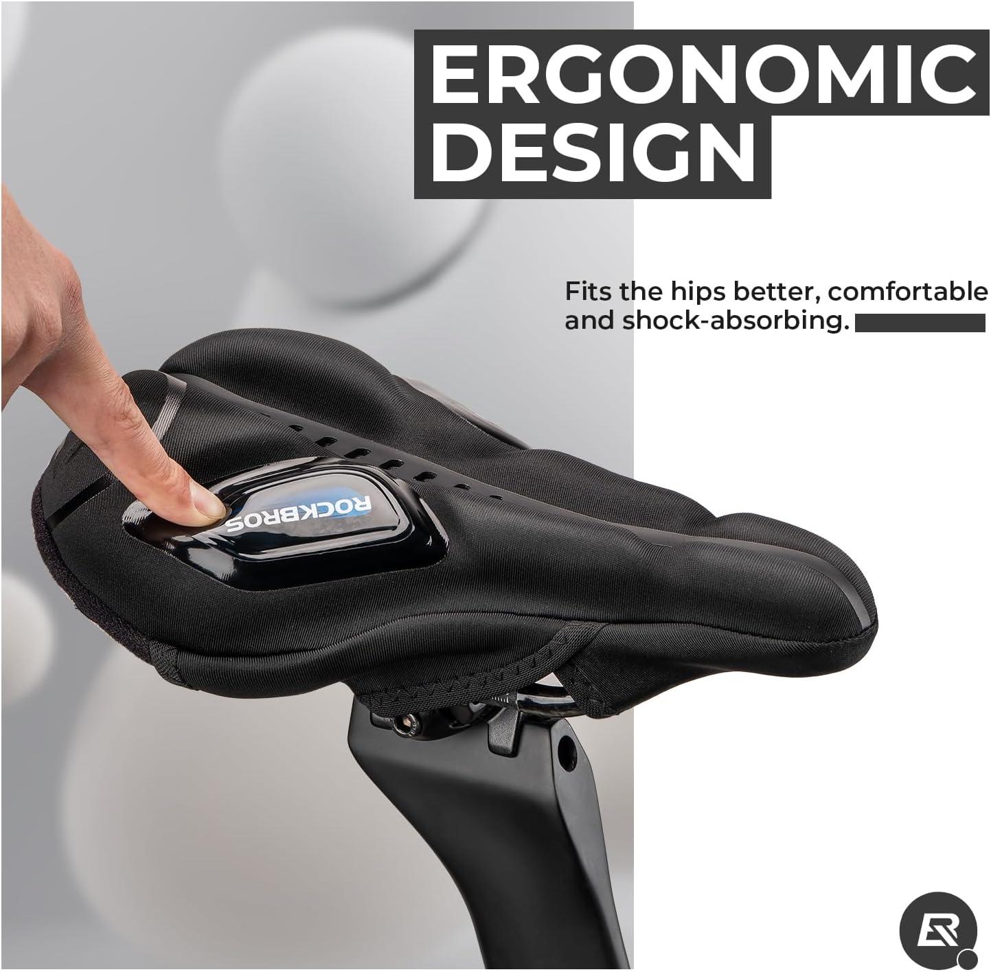 imageROCKBROS Bike Seat Cover Gel Padded Bike Seat Cushion for Men Women Comfort Adjustable Bicycle Seat Cushion Compatible with Peloton Outdoor amp Indoor Bicycle Seat10x7 blue