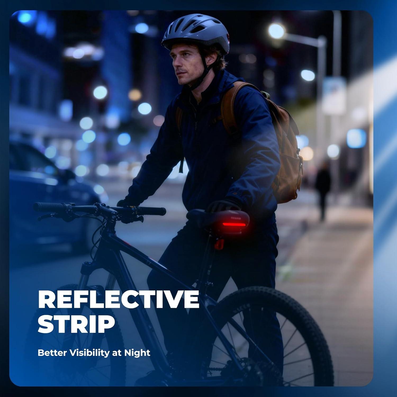 imageROCKBROS Bike Seat Cushion for Men Women with Dual Shock Absorbing Ball Memory Foam Ergonomic Bike Saddle Handle for Easy Transport Soft Wide Waterproof Exercise Bicycle Seat for Peloton Road BikeBlue