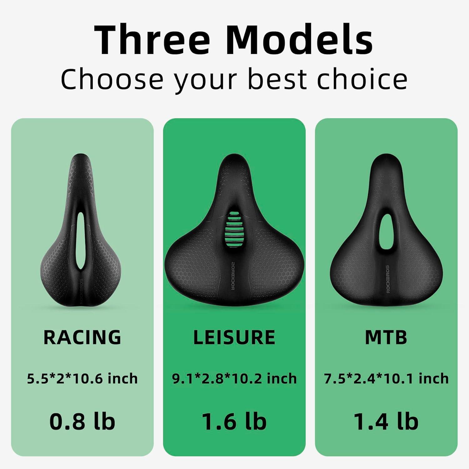 imageROCKBROS Bike Seat Memory Foam Bike Saddle Comfortable Waterproof for City MTB Racing BikesLeisure