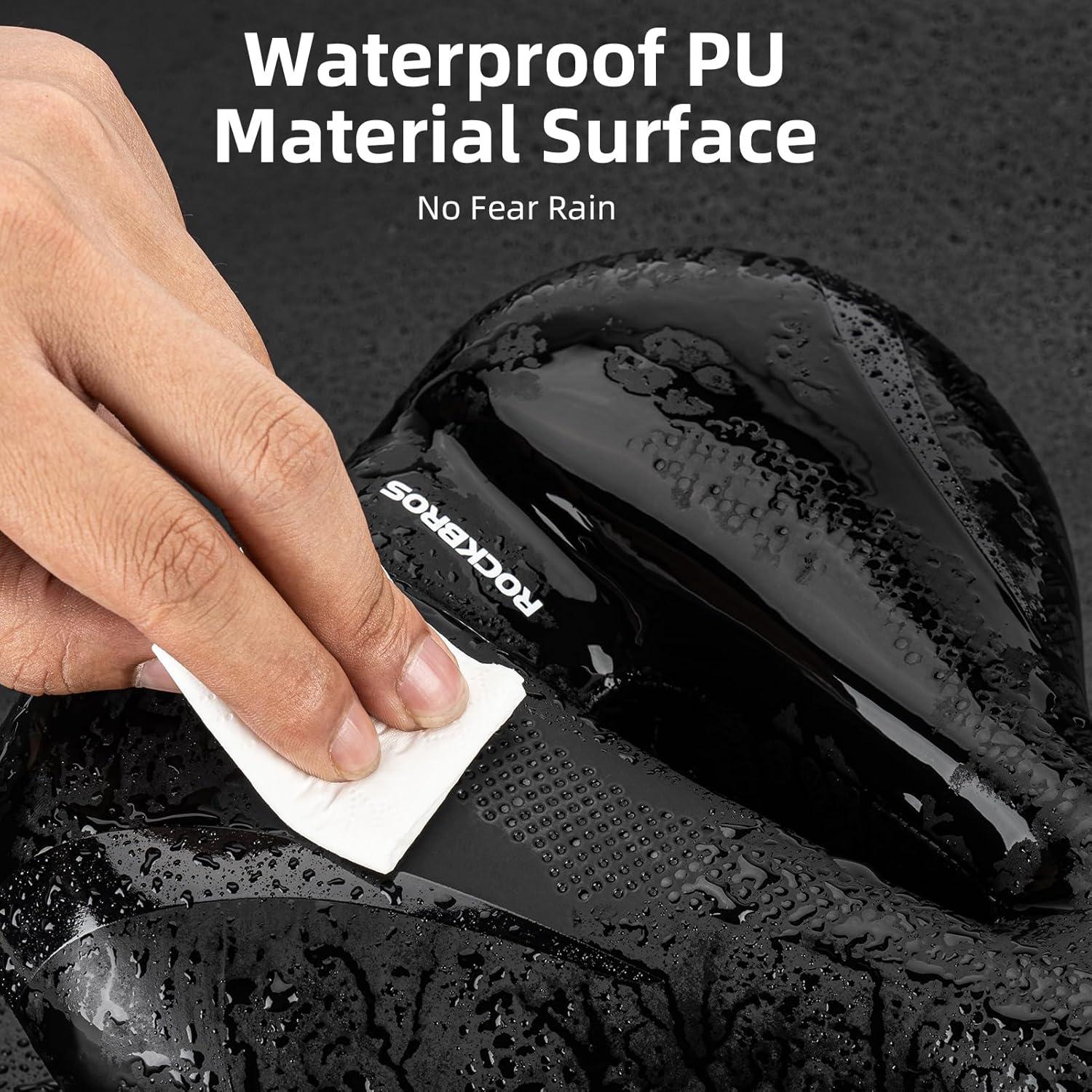 imageROCKBROS Bike Seat for Men Women Comfort Wide Gel Bike Seat ReplacementBreathable Waterproof Padded Bicycle Saddle Compatible with CruiserMountainFat BikesBlackGel