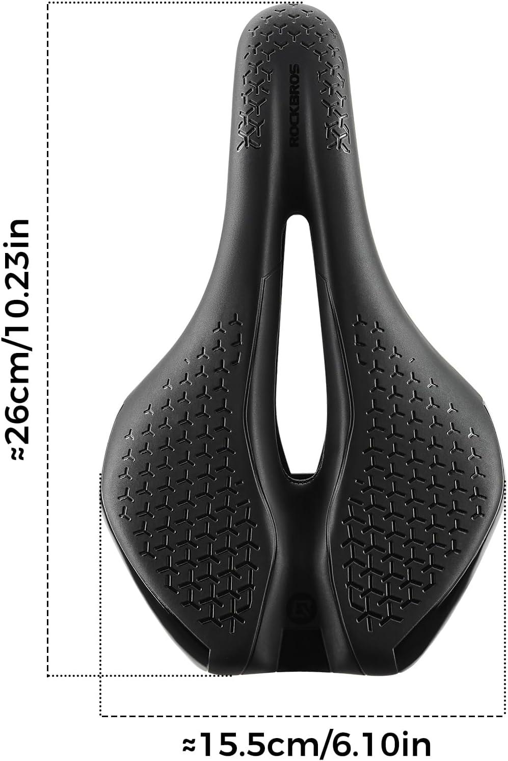 imageROCKBROS Comfort Bike Seat Wave Ergonomic Bicycle Saddle with HighDensity Foam Universal Replacement for MTB Road City Racing Cycling