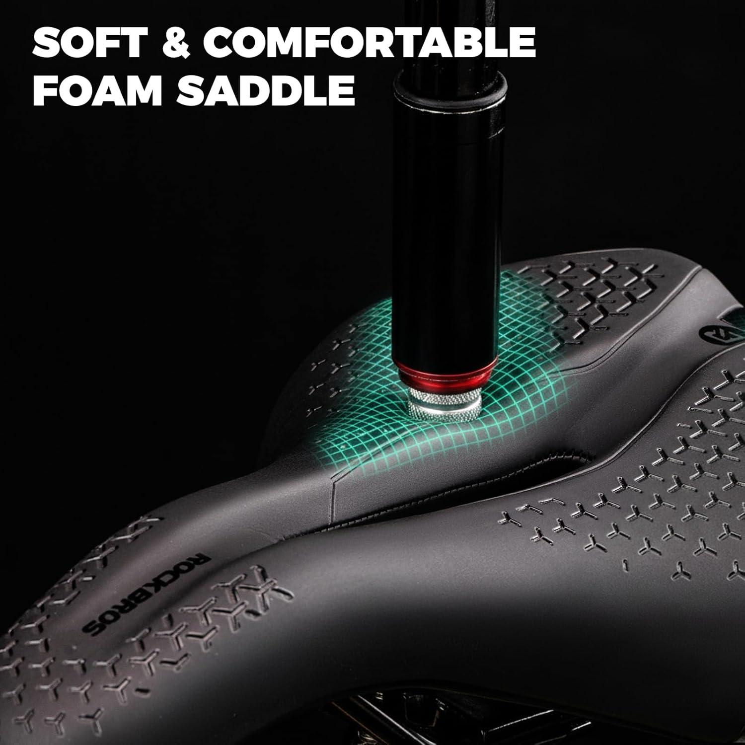 imageROCKBROS Comfort Bike Seat Wave Ergonomic Bicycle Saddle with HighDensity Foam Universal Replacement for MTB Road City Racing Cycling