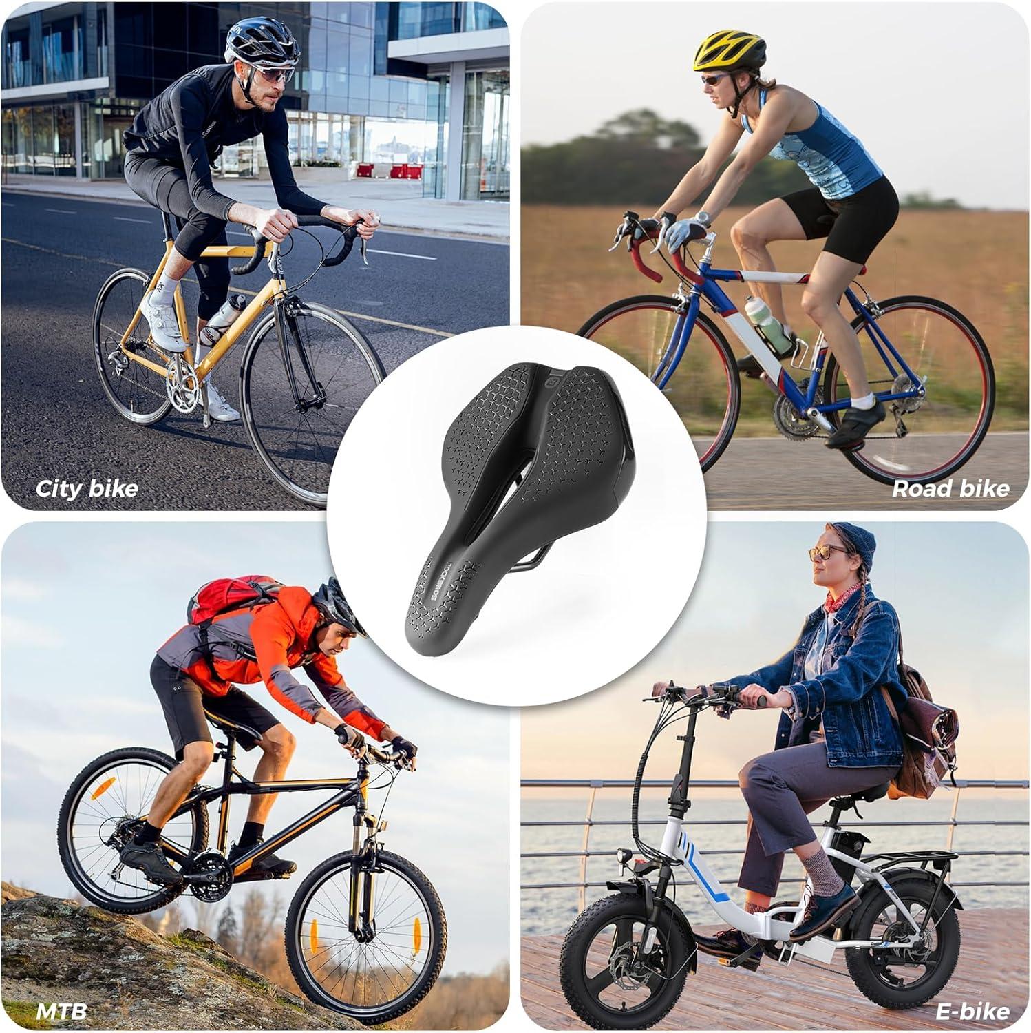 imageROCKBROS Comfort Bike Seat Wave Ergonomic Bicycle Saddle with HighDensity Foam Universal Replacement for MTB Road City Racing Cycling