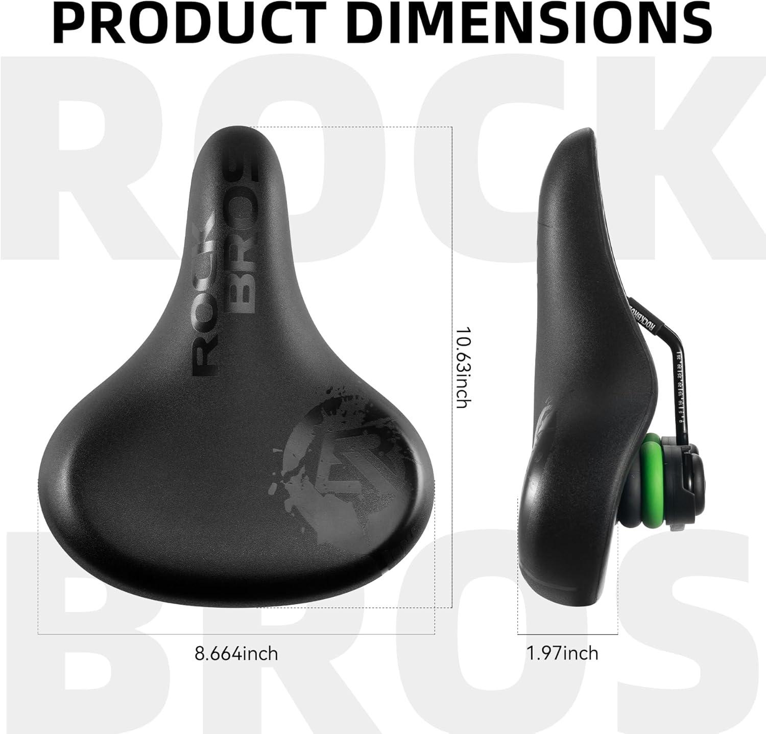 imageROCKBROS Comfortable Bike Seat Cushion Dual Shock Absorber Bike Saddle Waterproof Wide Soft Bicycle Seat for Mountain Road Bike Accessories for Men WomenStyle 2