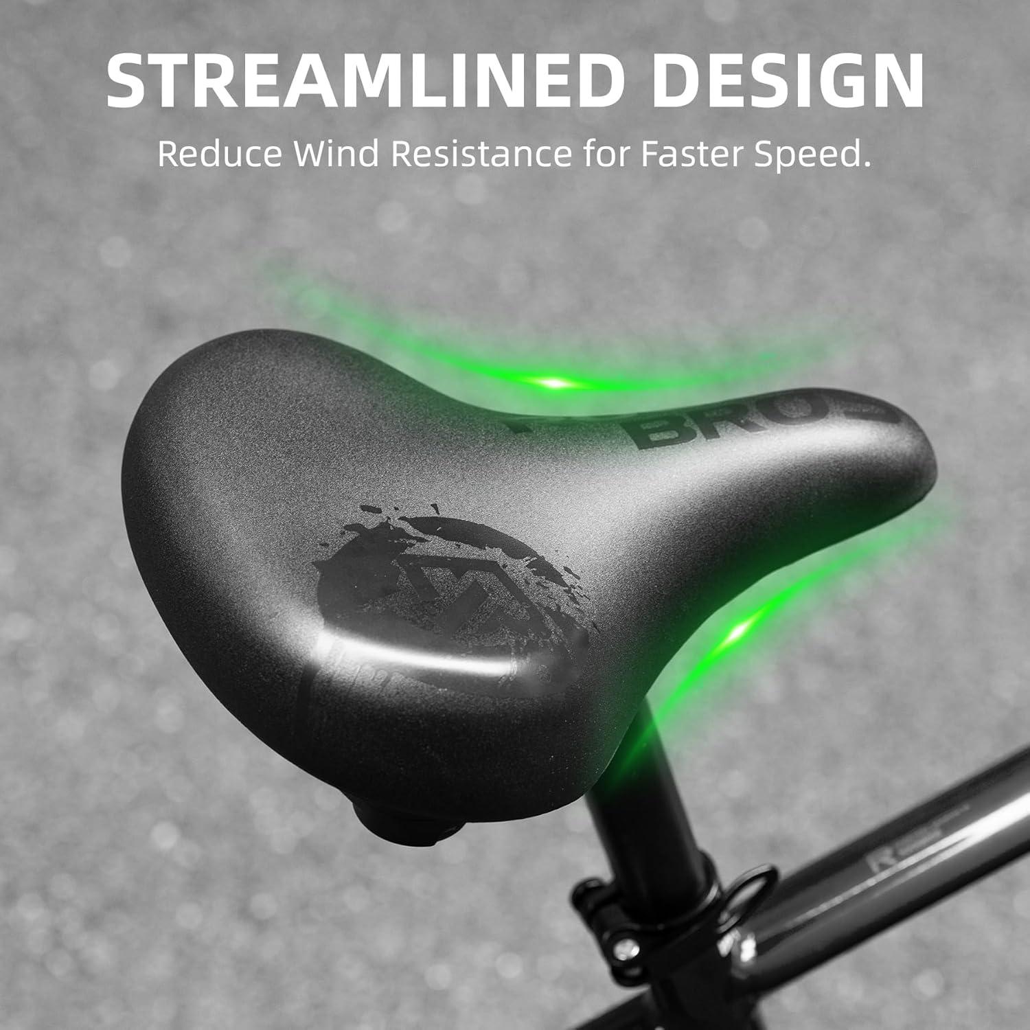 imageROCKBROS Comfortable Bike Seat Cushion Dual Shock Absorber Bike Saddle Waterproof Wide Soft Bicycle Seat for Mountain Road Bike Accessories for Men WomenStyle 1