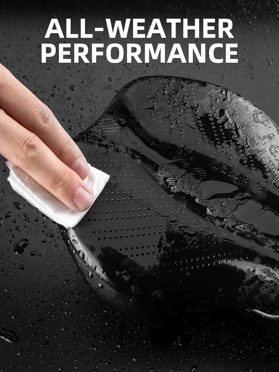 imageROCKBROS Comfortable Bike Seat Cushion Made of Thick HighDensity Memory Foam for Men Women Waterproof High Carbon Steel Bike Seat Fit for Mountain Road Bike with Dense AntiSlip Reflective Dots
