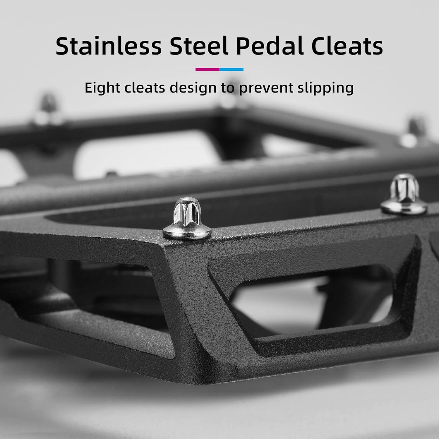 imageROCKBROS MTB Mountain Bike Pedals Compatible with SPD Mountain Bike Dual Function Sealed Clipless Aluminum Bicycle Flat Platform 916 Pedals with Cleats for Road MTB Mountain Bikesblack