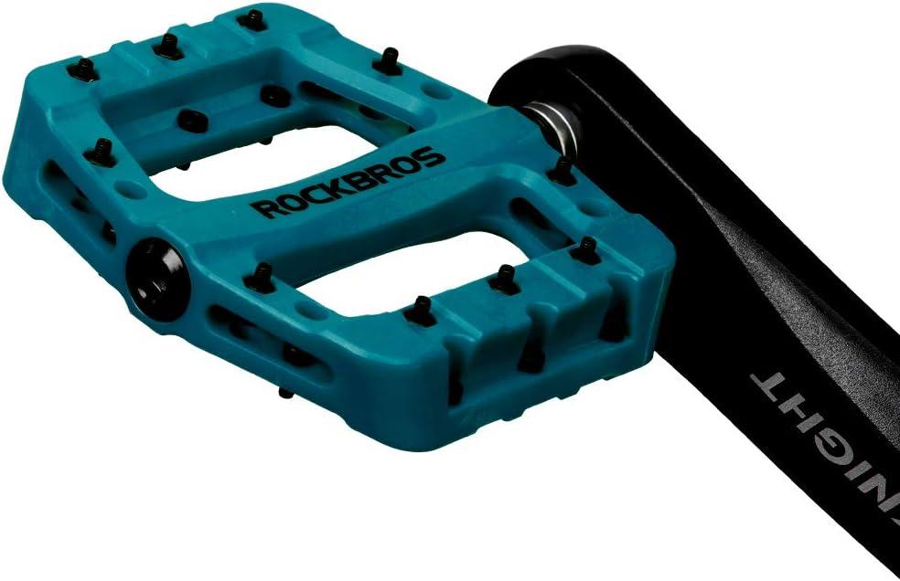 imageROCKBROS MTB Pedals Mountain Bike Pedals Lightweight Nylon Fiber Bicycle Platform Pedals for BMX MTB 916Blue