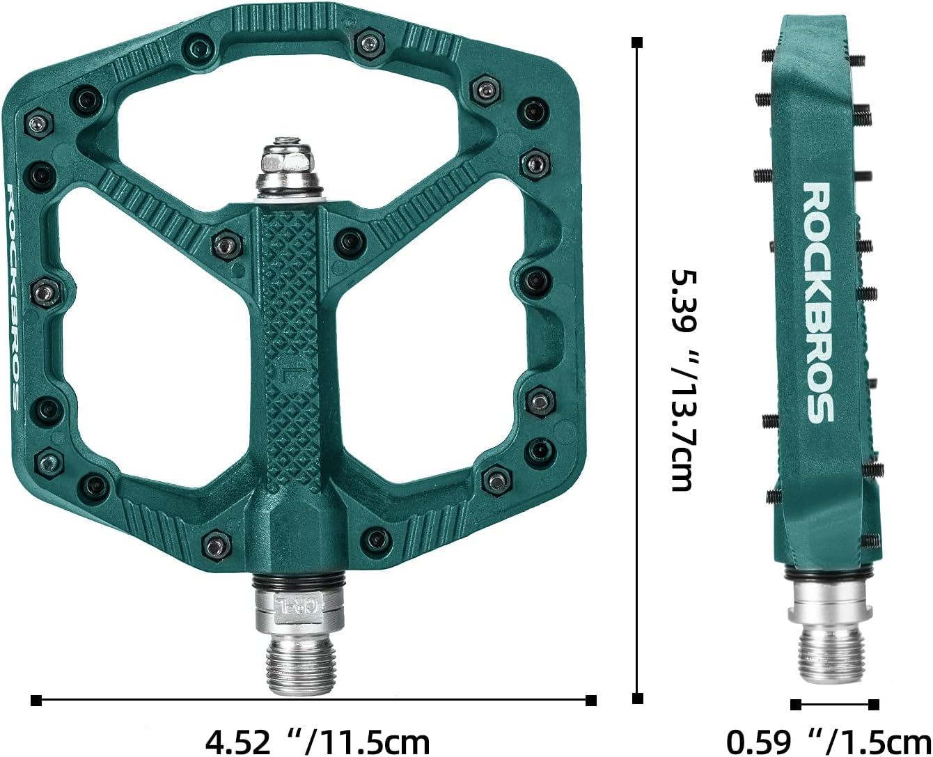imageROCKBROS Mountain Bike Pedals Flat MTB Pedals Nylon Fiber Bicycle Platform Pedals for Road Mountain BMX MTB Bikesblue
