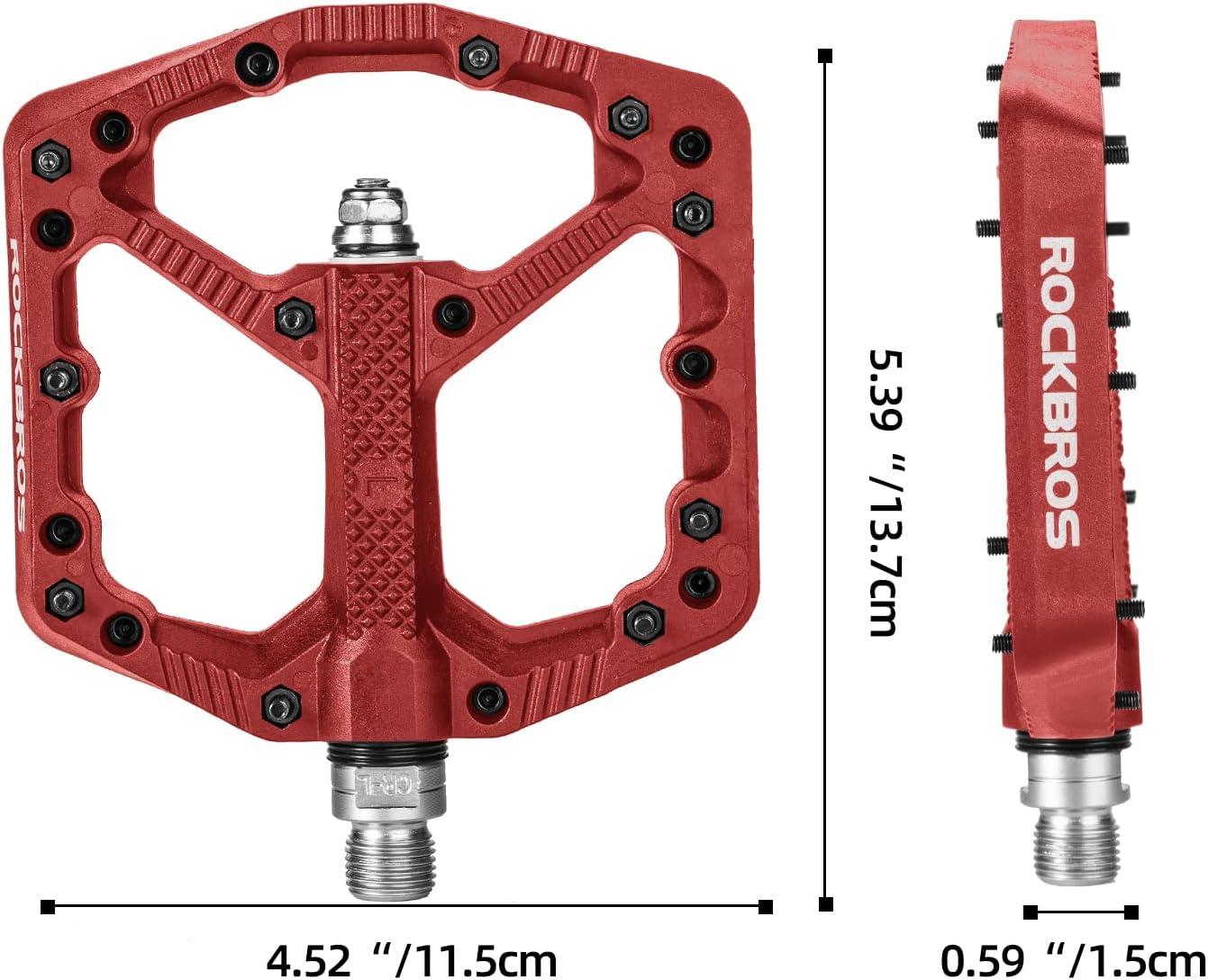 imageROCKBROS Mountain Bike Pedals Flat MTB Pedals Nylon Fiber Bicycle Platform Pedals for Road Mountain BMX MTB Bikesred