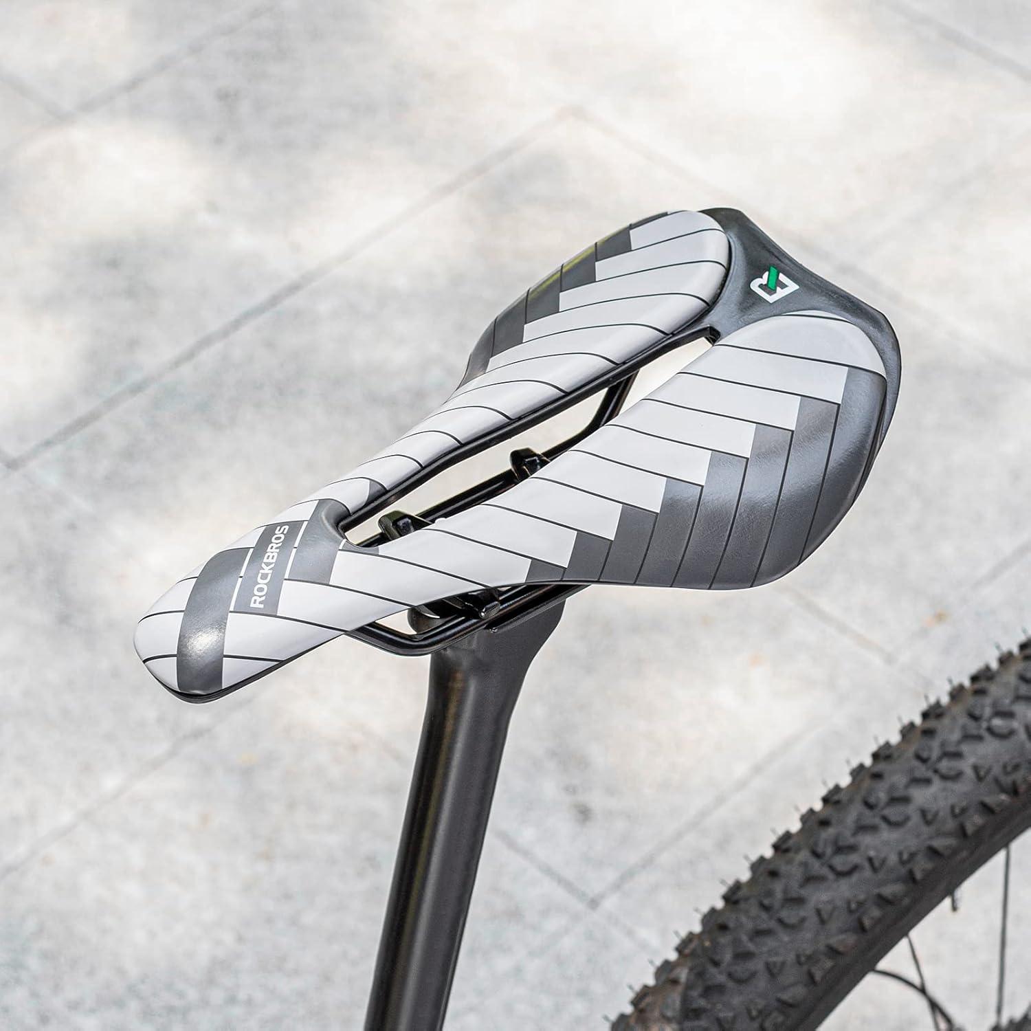 imageROCKBROS Mountain Bike Saddle MTB Saddle Bicycle Saddle Comfortable Memory TPU Cushion for Road MTB ebike Riding Specialized