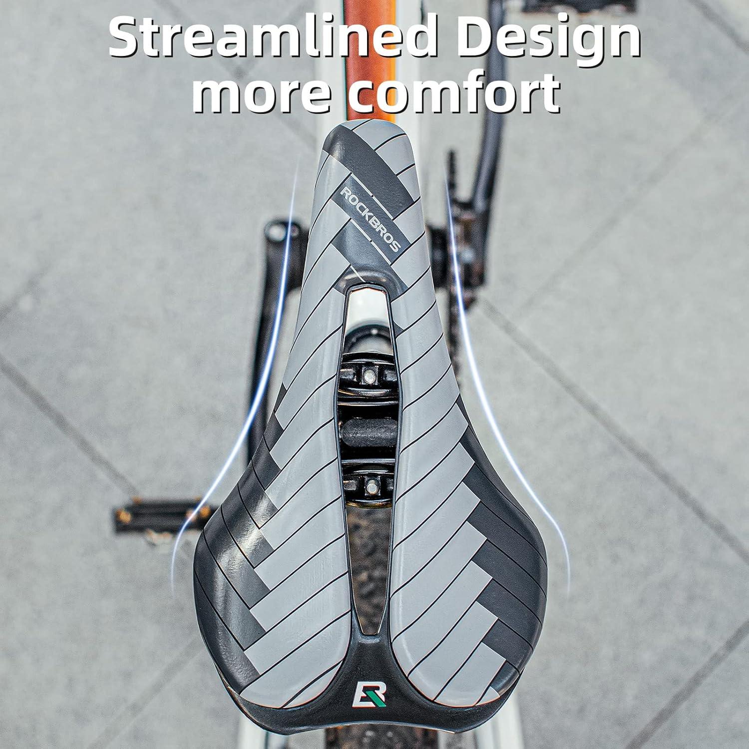 imageROCKBROS Mountain Bike Saddle MTB Saddle Bicycle Saddle Comfortable Memory TPU Cushion for Road MTB ebike Riding Specialized