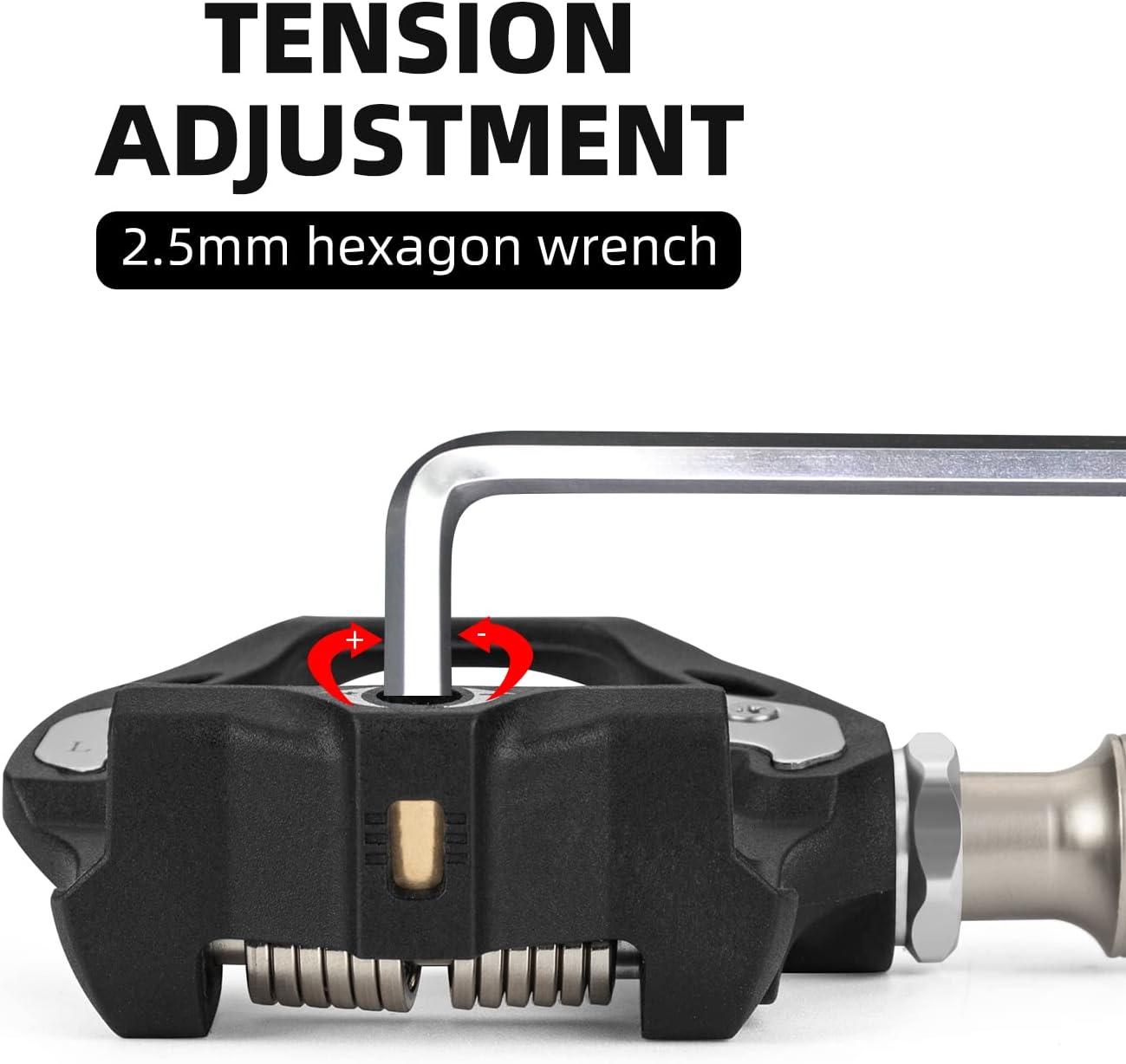 imageROCKBROS Road Bike Pedals Lightweight Clipless Bicycle Pedals with Cleats Set Compatible with SPDSL SystemBlacknylon body
