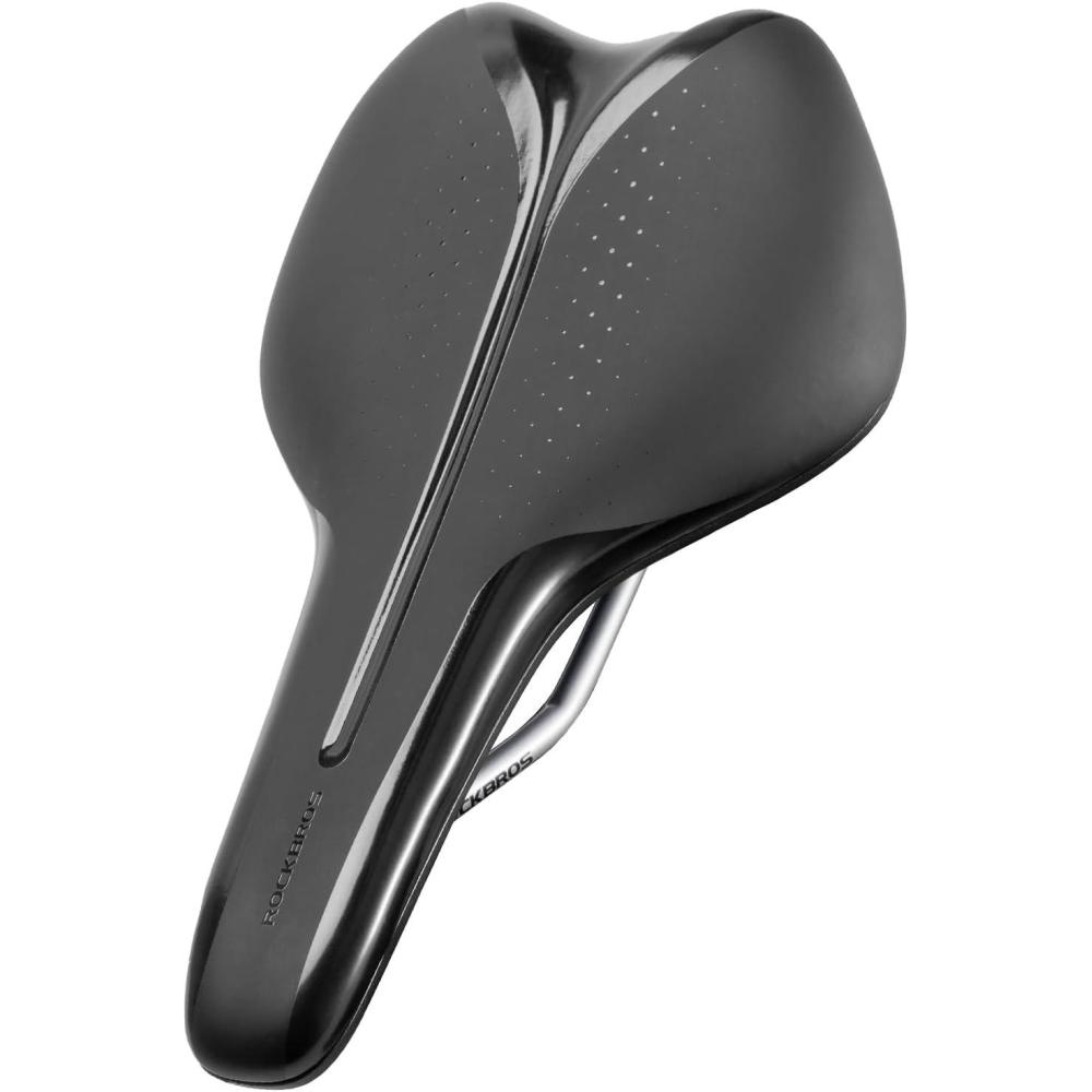 imageROCKBROS Bike Seat Comfortable Bike Seat Cushion for Men WomenLightweight Adjustable Bicycle Seat with Ventilation amp ShockAbsorbing Waterproof Bike Saddle for RoadIndoor BikesFor women