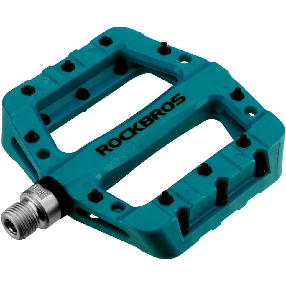 imageROCKBROS MTB Pedals Mountain Bike Pedals Lightweight Nylon Fiber Bicycle Platform Pedals for BMX MTB 916Blue