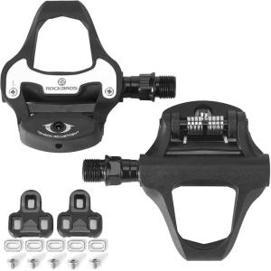 ROCKBROS Bike Pedals Road Bicycle Pedals Cleats Set Clipless Pedals Compatible with Look KEO Structure(Pedals)