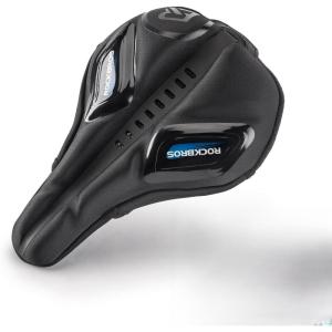 ROCKBROS Bike Seat Cover Gel Padded Bike Seat Cushion for Men Women Comfort, Adjustable Bicycle Seat Cushion Compatible with Peloton, Outdoor & Indoor Bicycle Seat(10″”x7″”), blue