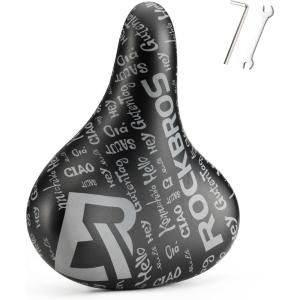 ROCKBROS Comfortable Bike Seat Cushion Dual Shock Absorber Bike Saddle Waterproof Wide Soft Bicycle Seat for Mountain Road Bike Accessories for Men Women(Style 2)