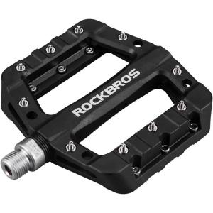 ROCKBROS MTB Pedals Mountain Bike Pedals Lightweight Nylon Fiber Bicycle Platform Pedals for BMX MTB 9/16″(Black)