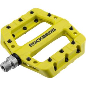 ROCKBROS MTB Pedals Mountain Bike Pedals Lightweight Nylon Fiber Bicycle Platform Pedals for BMX MTB 9/16″(Green)