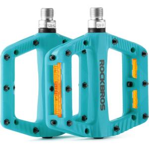 ROCKBROS Mountain Bike Pedals Bicycle Nylon Pedals 9/16 Inch Sealed Bearing Lightweight Platform for Road Mountain BMX MTB Bike(blue)