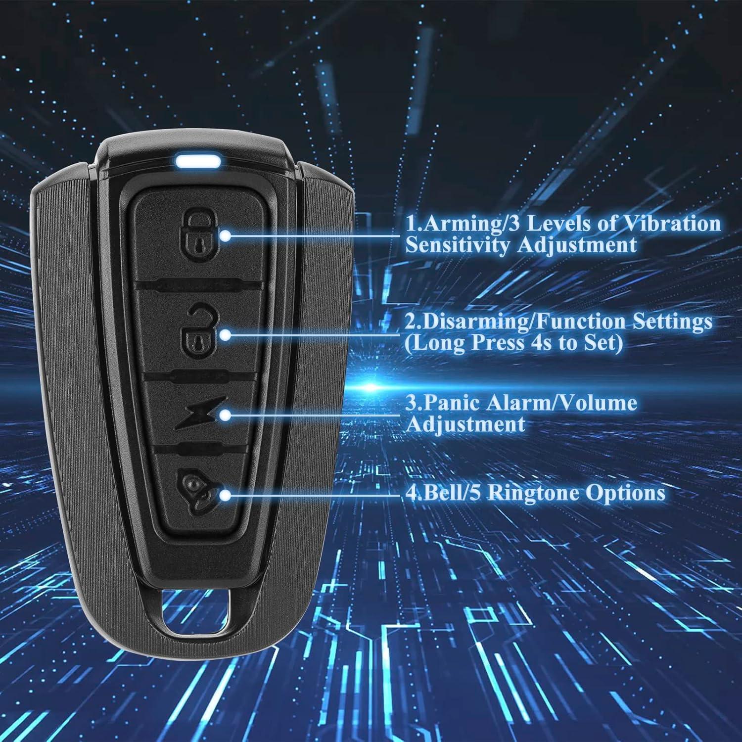 imageROCKBROS 115dB Bike Alarm Vibration Motion Sensor Waterproof Motorcycle AlarmBlack2pcs