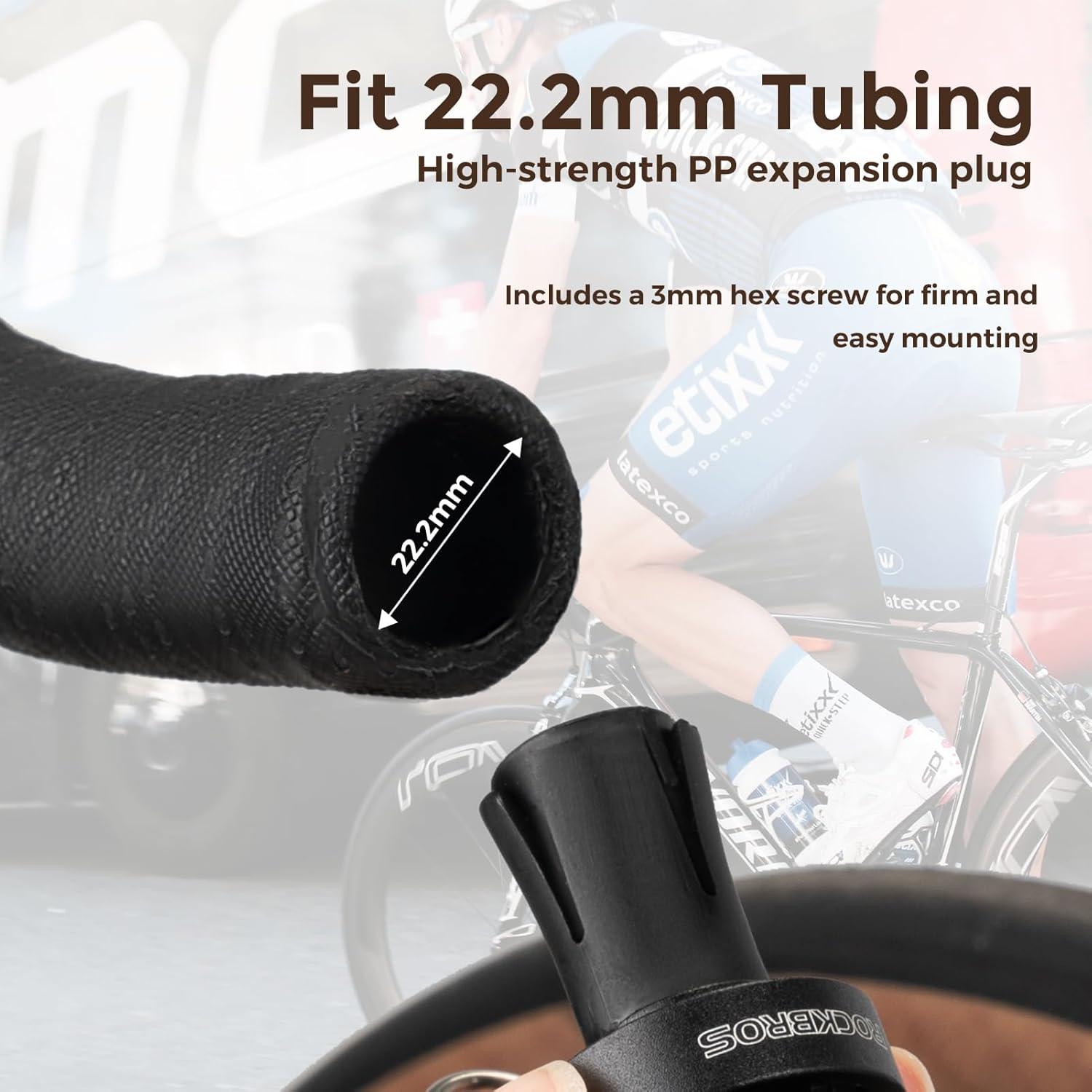 imageROCKBROS Bike Bell Bar End Bell for Road Bike Drop Bar 100 dB Loud Copper Alloy Bicycle Bell for Adult Bikes Fits 222mm087in Handlebar End Plug Left or Right MountingBlack2