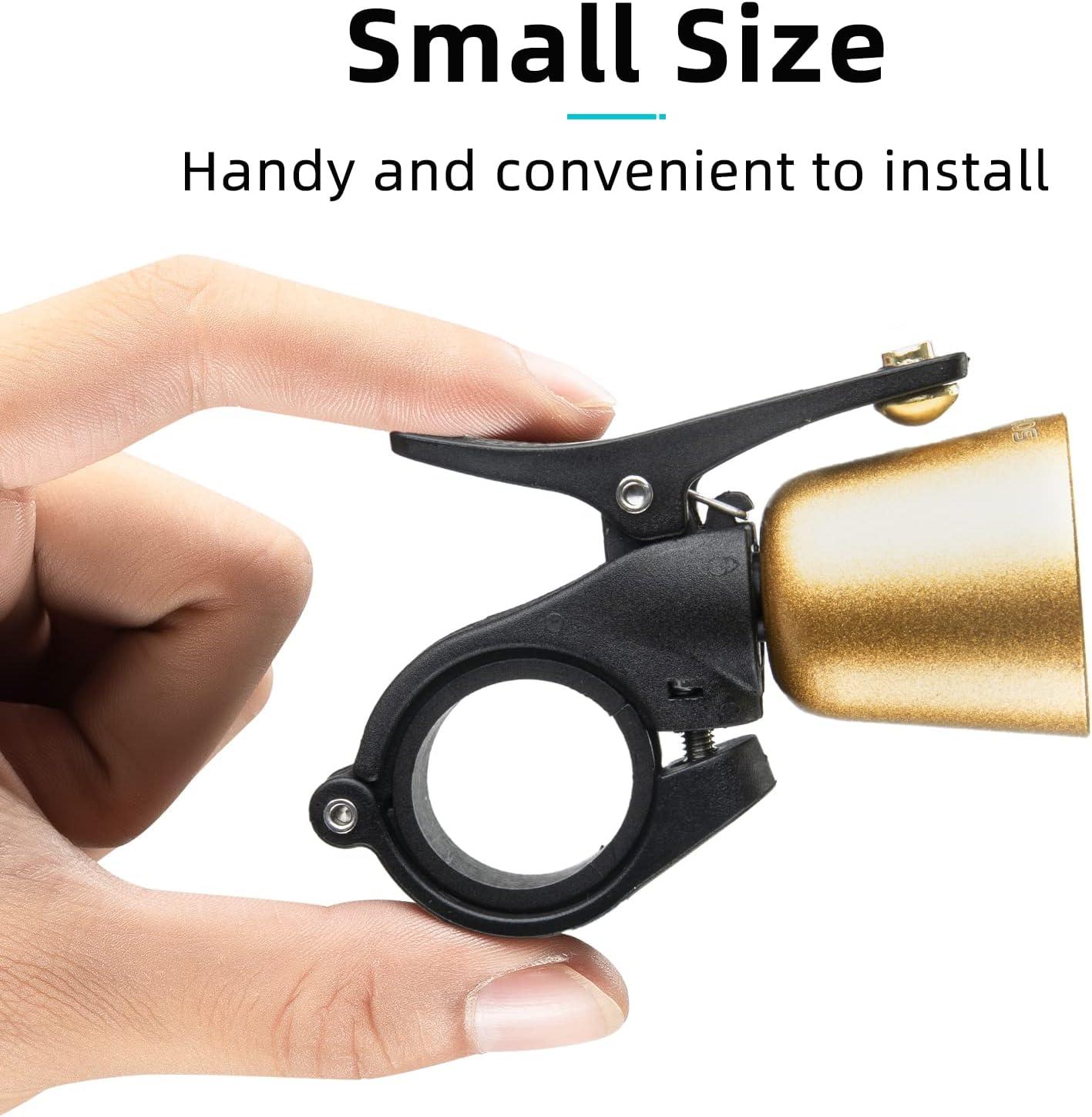 imageROCKBROS Bike Bell Classic Bicycle Bell Mountain Bike Bells for Adults with Loud Sound and Fit for 087125in222318mm Bicycle HandlebarsGolden