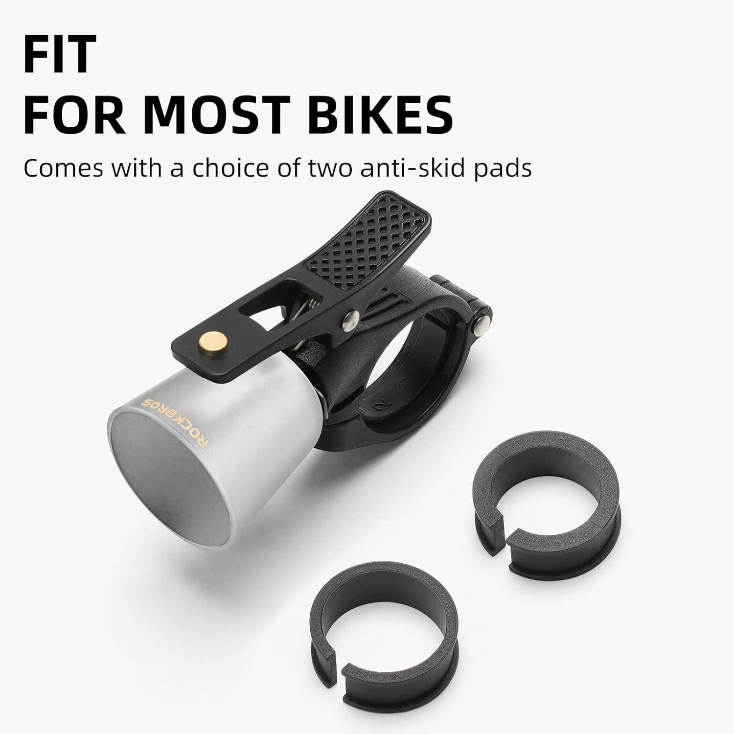 imageROCKBROS Bike Bell Classic Bicycle Bell Mountain Bike Bells for Adults with Loud Sound and Fit for 087125in222318mm Bicycle HandlebarsSilver