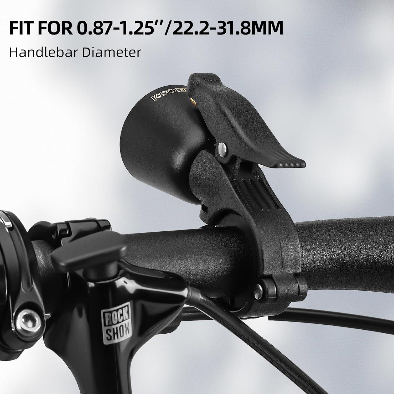 imageROCKBROS Bike Bell Classic Bicycle Bell Mountain Bike Bells for Adults with Loud Sound and Fit for 087125in222318mm Bicycle HandlebarsWoodpeckerBlack