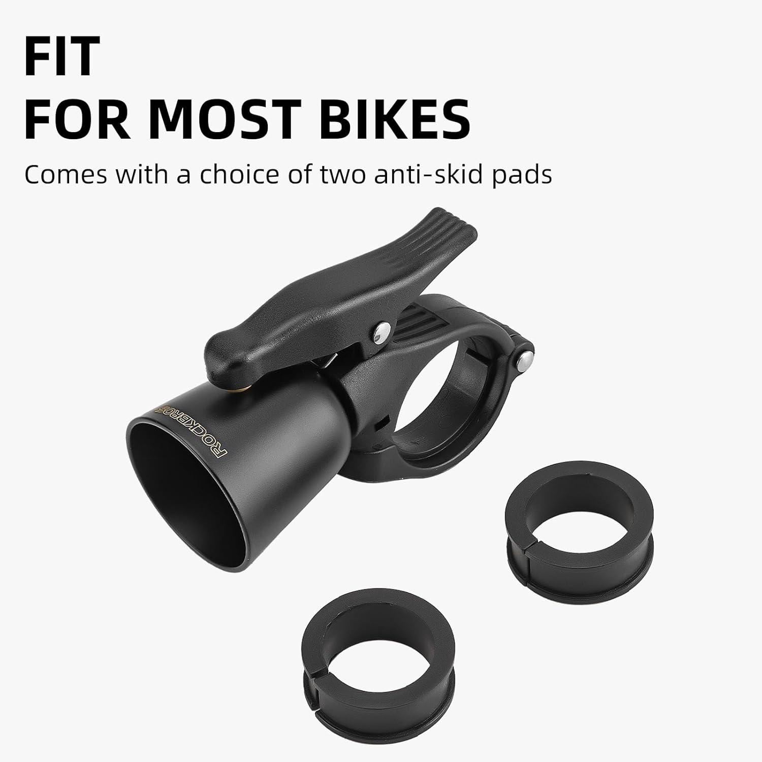 imageROCKBROS Bike Bell Classic Bicycle Bell Mountain Bike Bells for Adults with Loud Sound and Fit for 087125in222318mm Bicycle HandlebarsWoodpeckerBlack