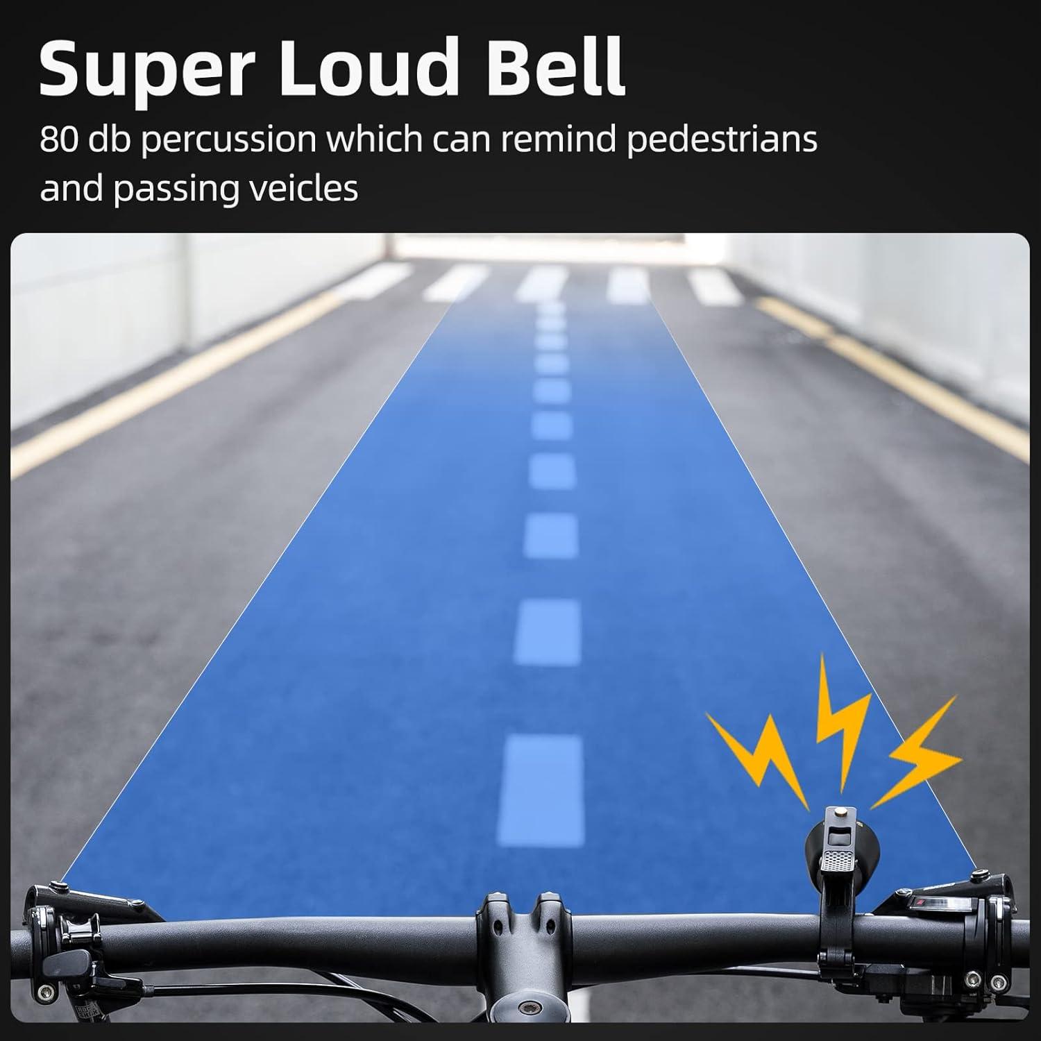 imageROCKBROS Bike Bell Classic Bicycle Bell Mountain Bike Bells for Adults with Loud Sound and Fit for 087125in222318mm Bicycle HandlebarsWoodpeckerTitanium