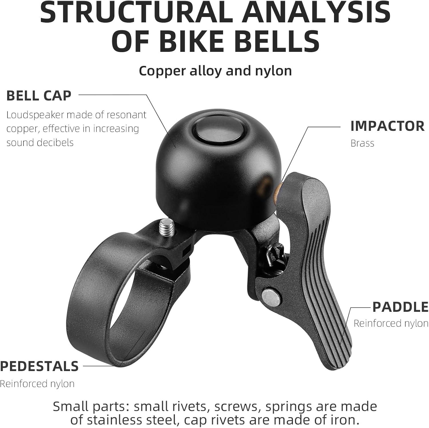 imageROCKBROS Bike Bell Classic Bicycle Bell Road Bike Bells for Adults with Loud Sound and Fit for 106118in2730mm Bicycle HandlebarsLeft