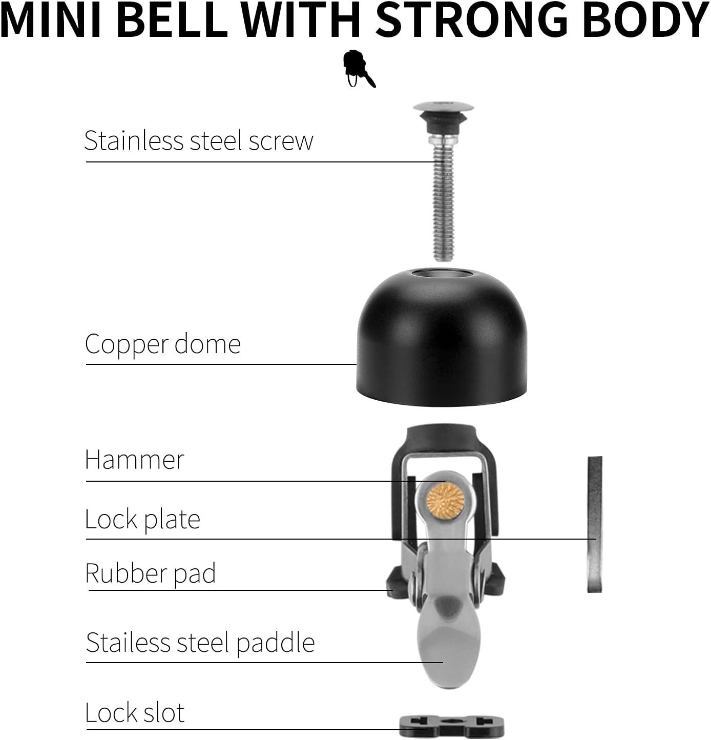 imageROCKBROS Bike Bell Classic Bicycle Bell for Bike Ring Bell with Loud Sound Bells for Road Mountain Bike Handlebars AdultsBlack 1