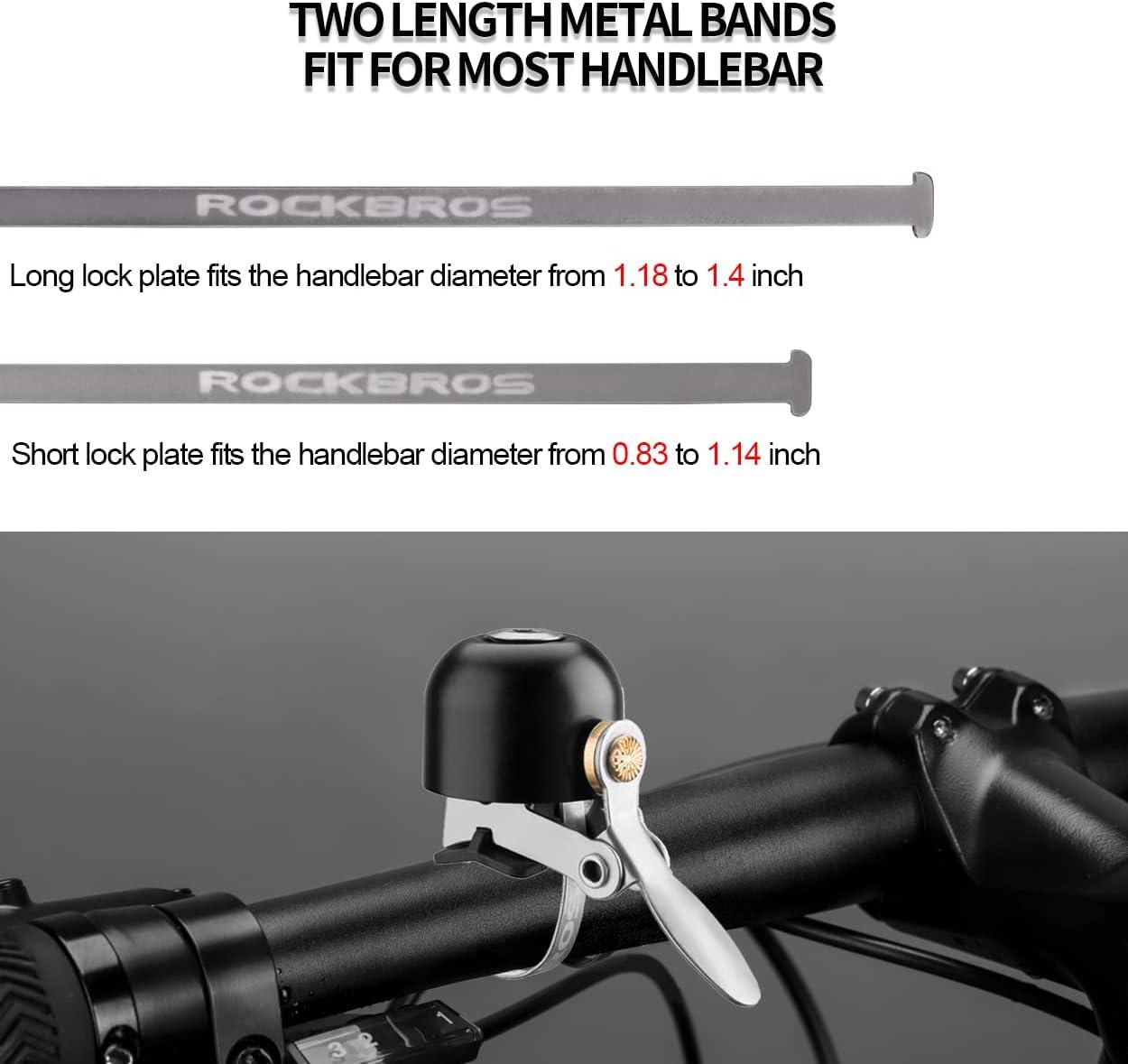 imageROCKBROS Bike Bell Classic Bicycle Bell for Bike Ring Bell with Loud Sound Bells for Road Mountain Bike Handlebars AdultsBlack 1