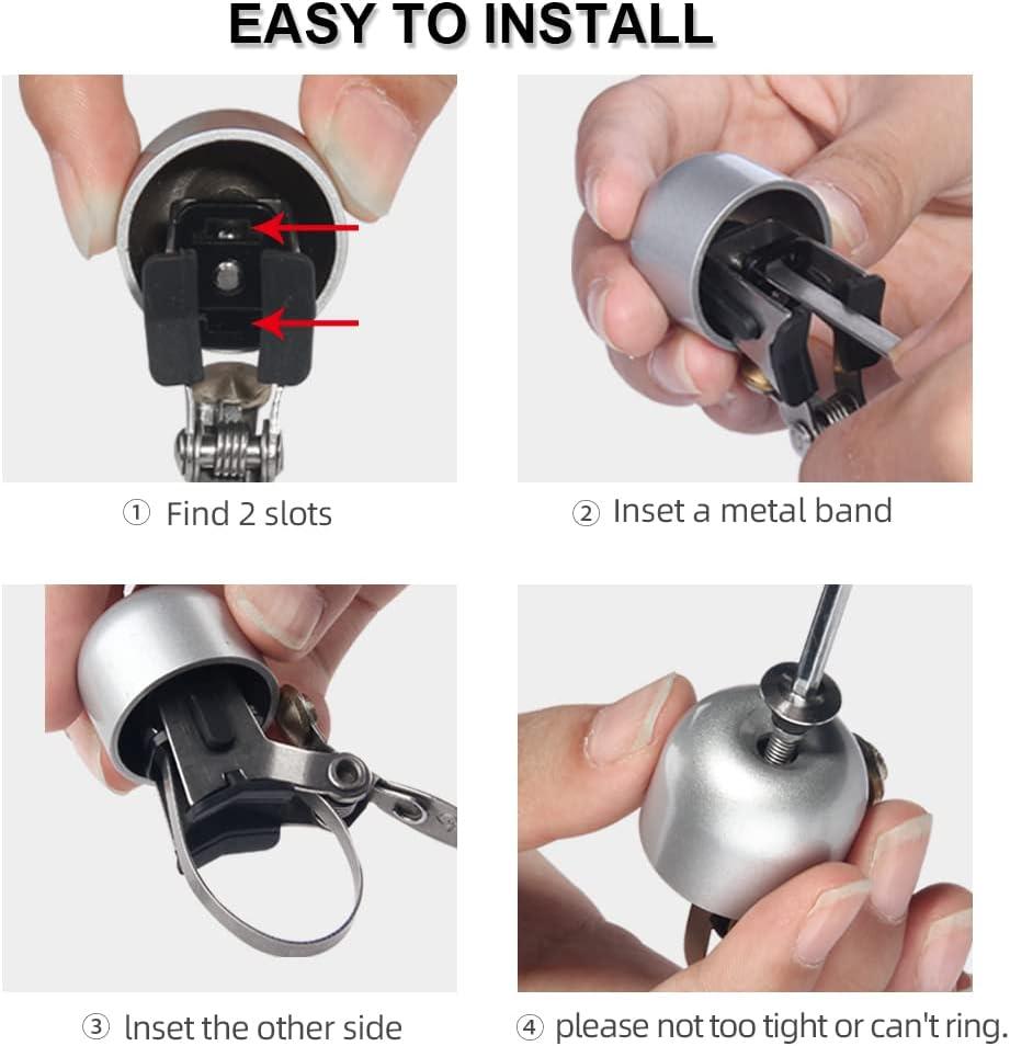 imageROCKBROS Bike Bell Classic Bicycle Bell for Bike Ring Bell with Loud Sound Bells for Road Mountain Bike Handlebars AdultsBlack