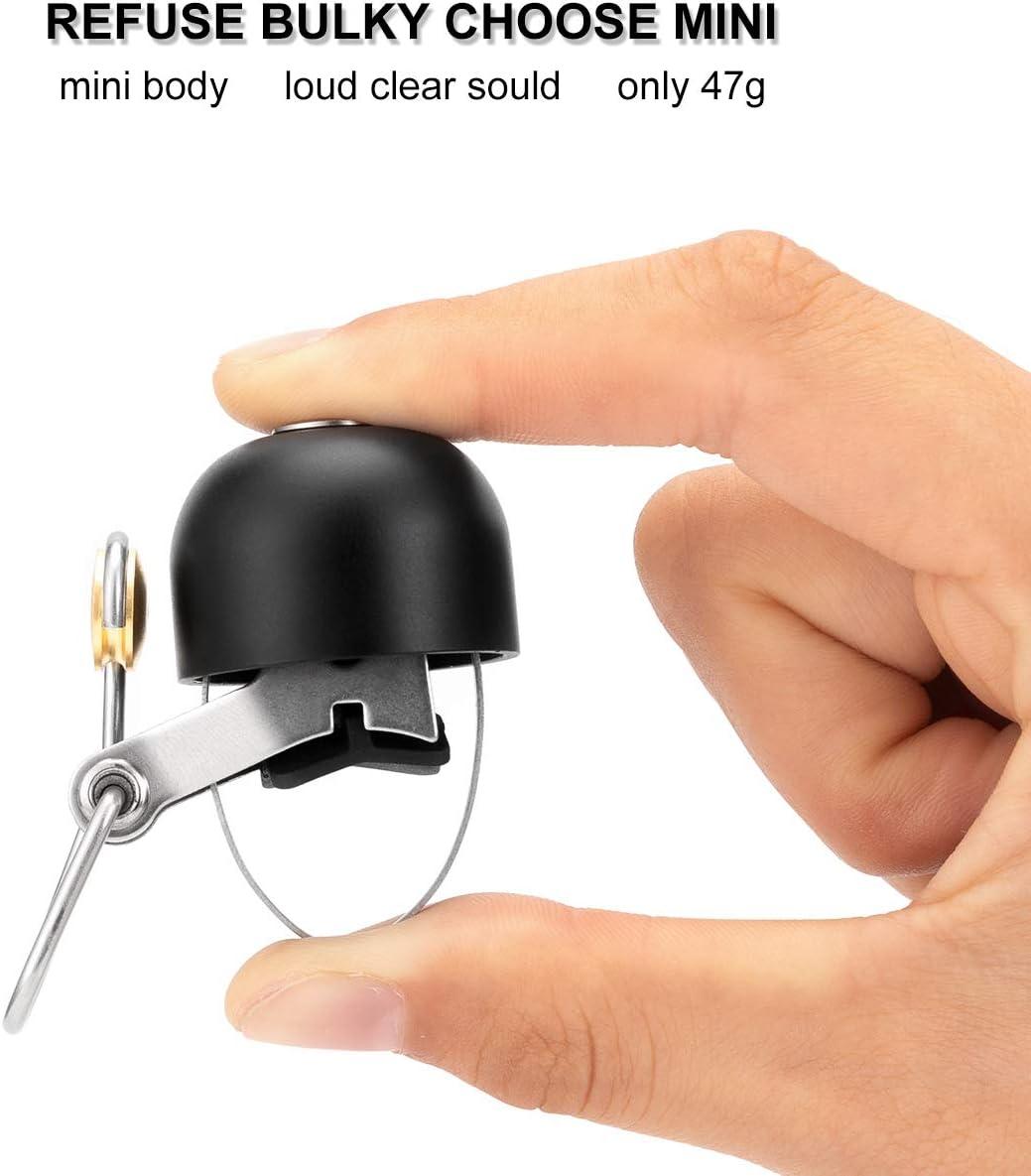 imageROCKBROS Bike Bell Classic Bicycle Bell for Bike Ring Bell with Loud Sound Bells for Road Mountain Bike Handlebars AdultsBlack