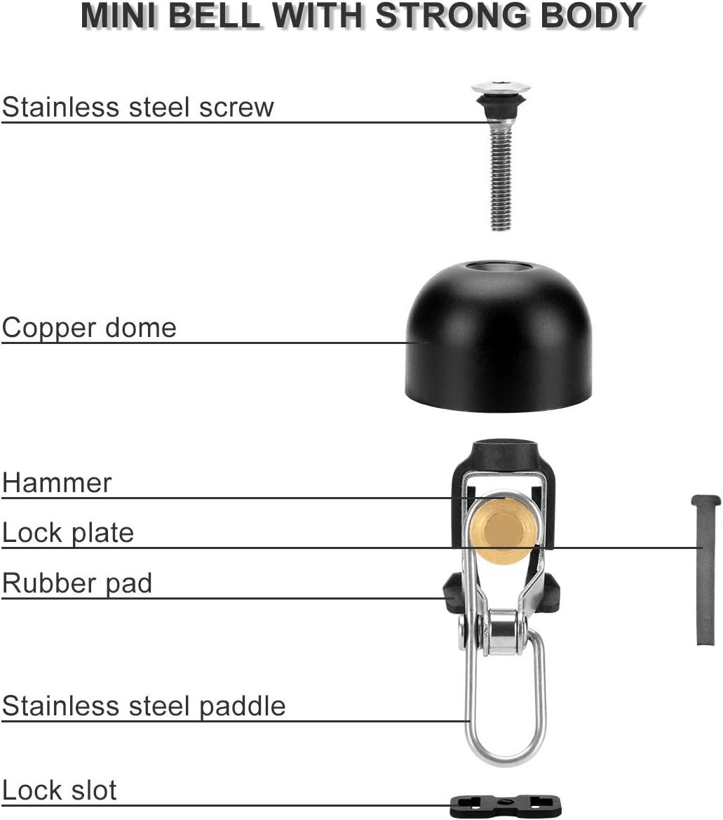 imageROCKBROS Bike Bell Classic Bicycle Bell for Bike Ring Bell with Loud Sound Bells for Road Mountain Bike Handlebars AdultsBlack