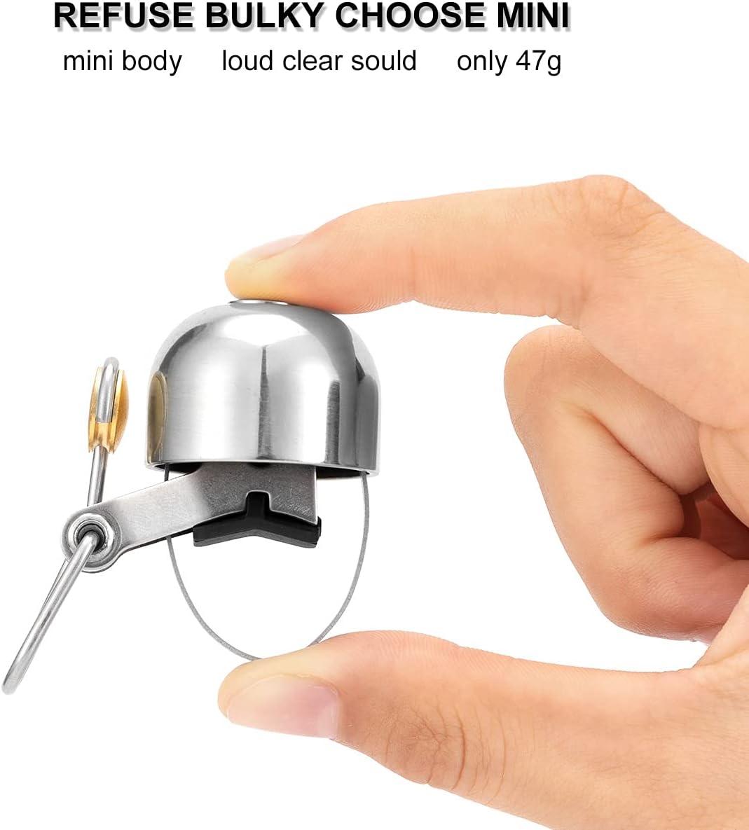 imageROCKBROS Bike Bell Classic Bicycle Bell for Bike Ring Bell with Loud Sound Bells for Road Mountain Bike Handlebars AdultsBright Silver