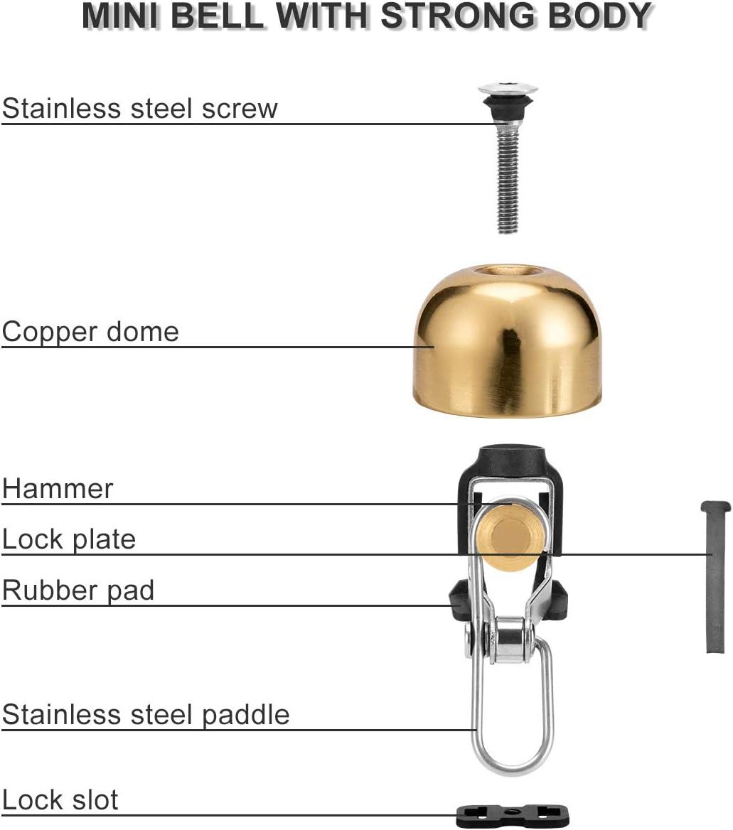 imageROCKBROS Bike Bell Classic Bicycle Bell for Bike Ring Bell with Loud Sound Bells for Road Mountain Bike Handlebars AdultsGolden