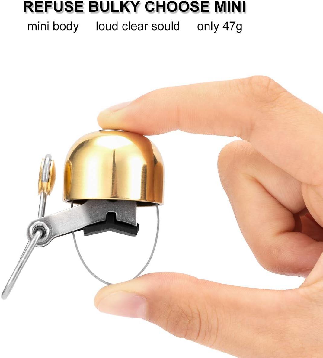imageROCKBROS Bike Bell Classic Bicycle Bell for Bike Ring Bell with Loud Sound Bells for Road Mountain Bike Handlebars AdultsGolden