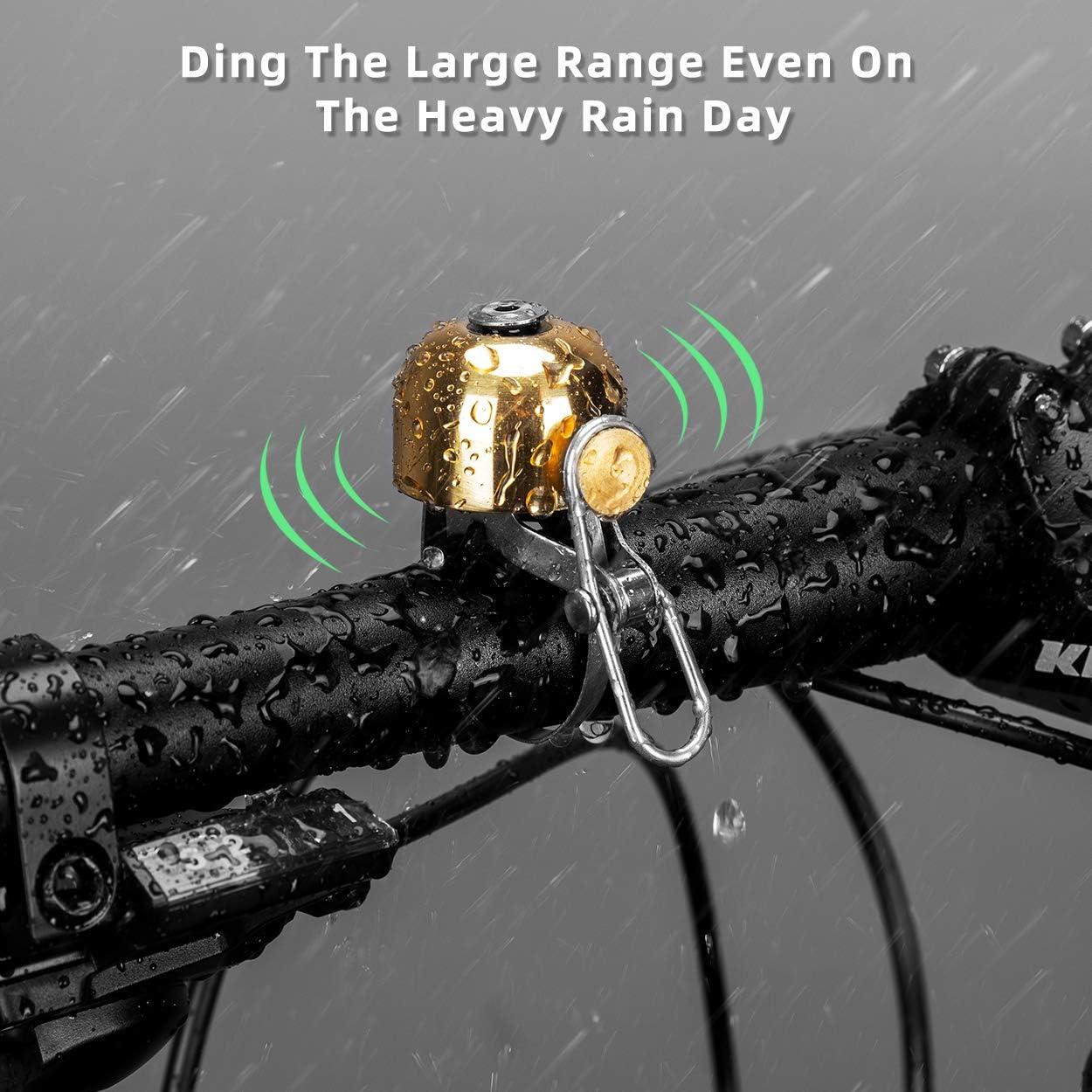imageROCKBROS Bike Bell Classic Bicycle Bell for Bike Ring Bell with Loud Sound Bells for Road Mountain Bike Handlebars AdultsGolden