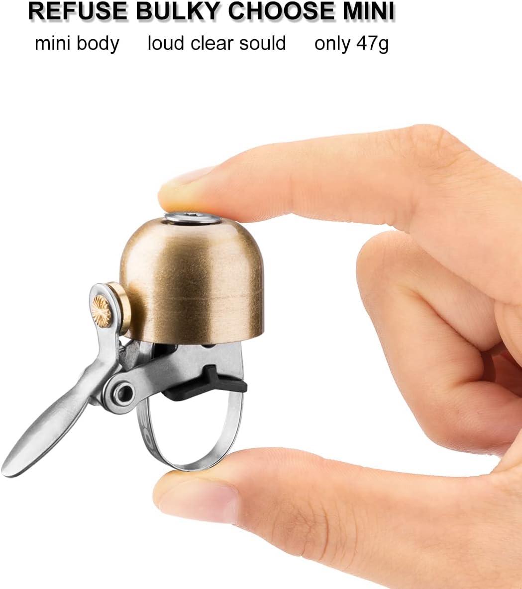 imageROCKBROS Bike Bell Classic Bicycle Bell for Bike Ring Bell with Loud Sound Bells for Road Mountain Bike Handlebars AdultsGolden Brass