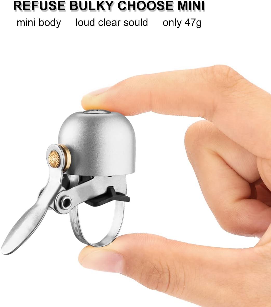 imageROCKBROS Bike Bell Classic Bicycle Bell for Bike Ring Bell with Loud Sound Bells for Road Mountain Bike Handlebars AdultsSilver White