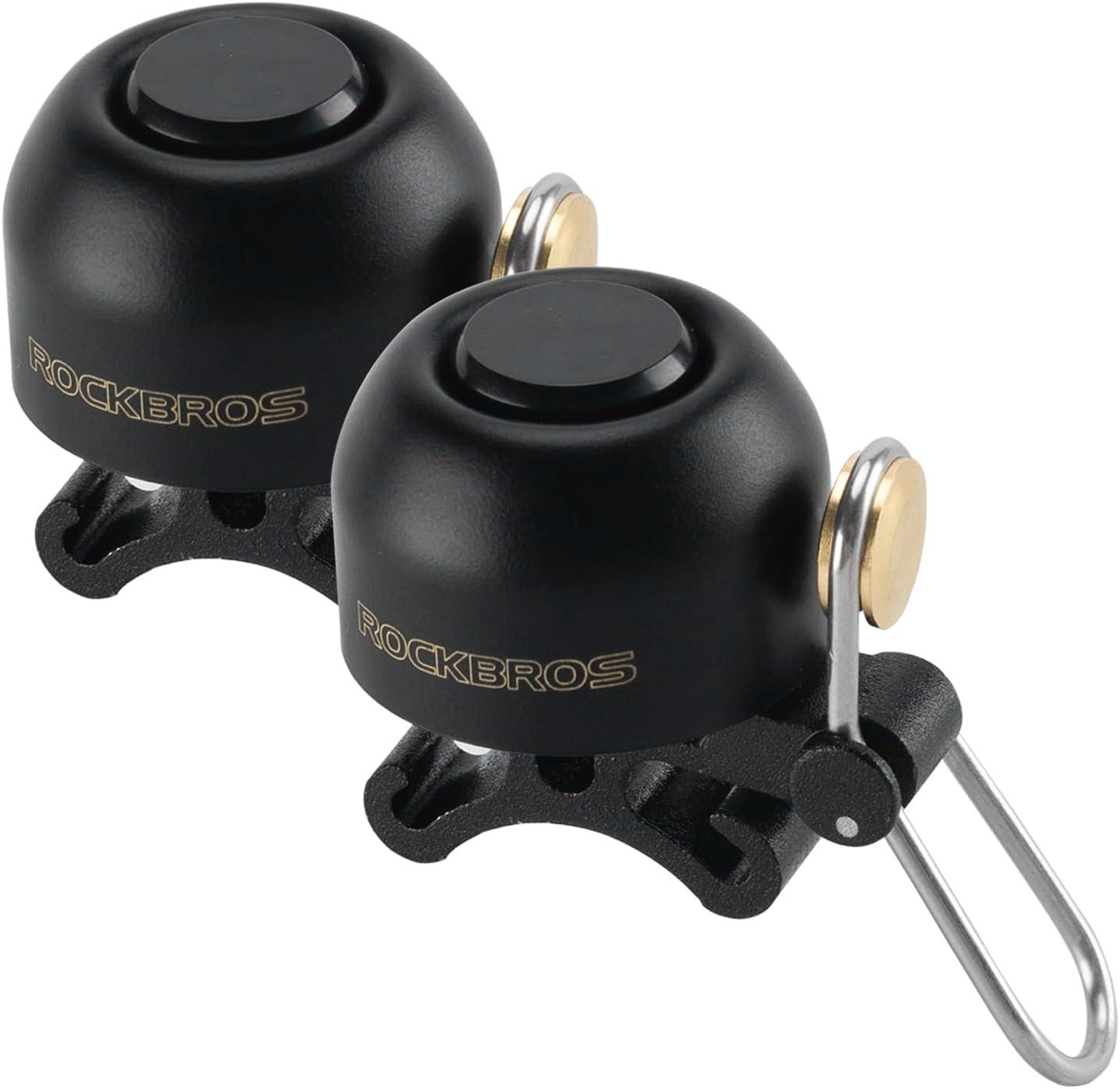 imageROCKBROS Bike Bell Classic Bicycle BellLoud Sound 100dB Bike Bells for Adults Kids Fit for 087134in Bicycle HandlebarsRoad Mountain Bike AccessoriesBlack