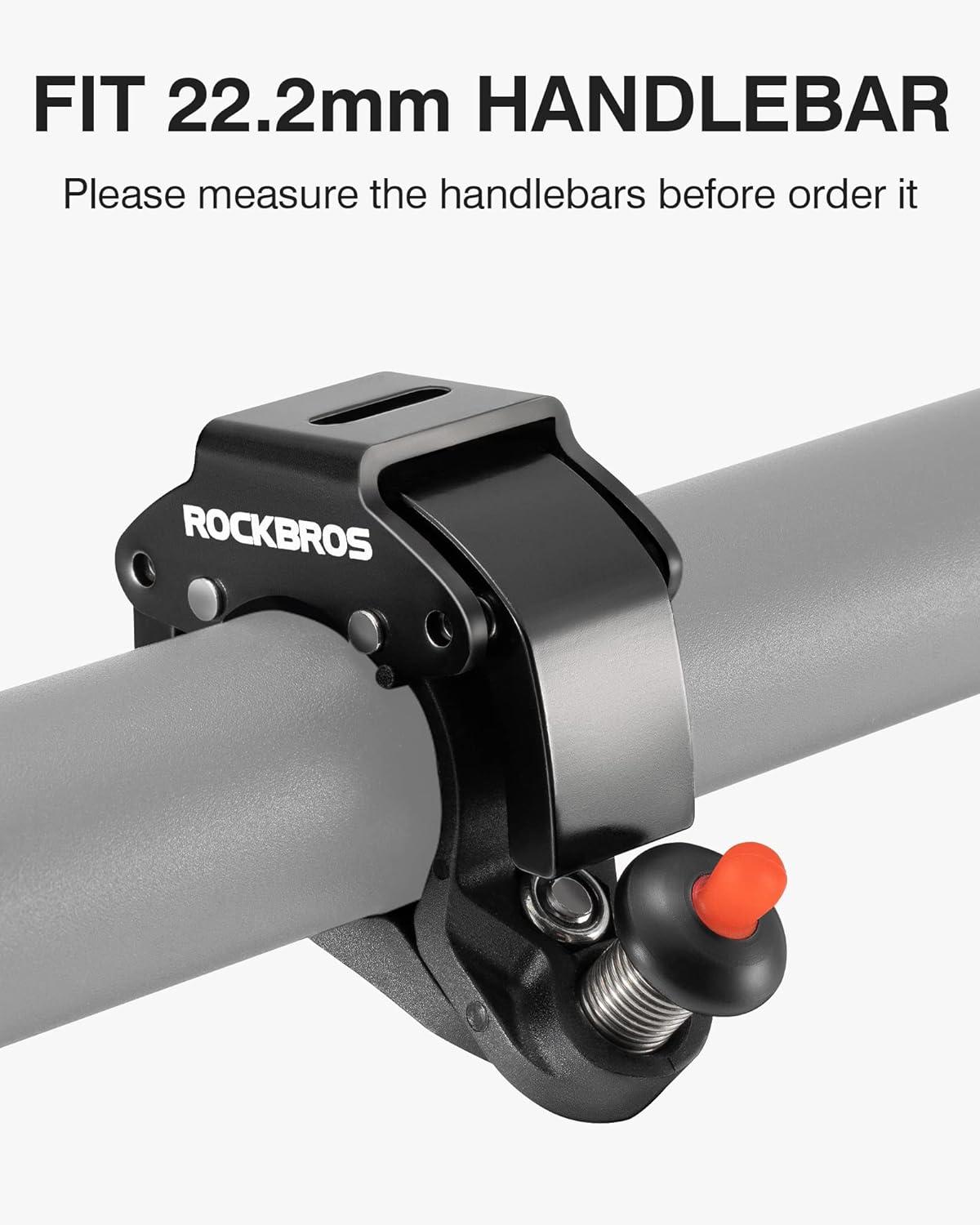 imageROCKBROS Bike Bells Hidden MTB Bells Bicycle Bells for 222mm Handlebars More Than 100dB Clear amp Long Sound Ringer Mountain Bike Scooter Youth BikeBlack2 Pack