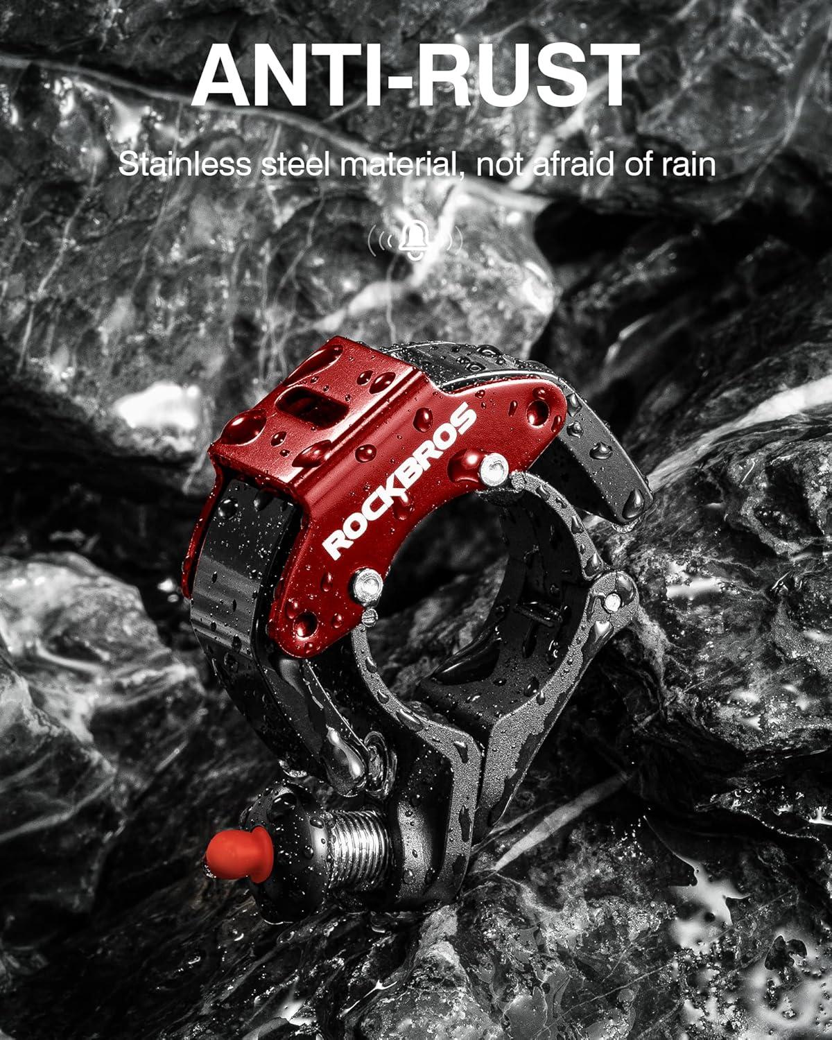 imageROCKBROS Bike Bells Hidden MTB Bells Bicycle Bells for 222mm Handlebars More Than 100dB Clear amp Long Sound Ringer Mountain Bike Scooter Youth BikeRed1